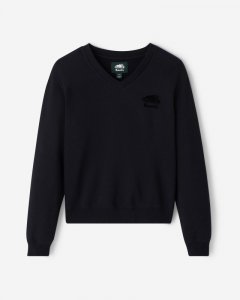 Roots Organic Cooper V-Neck Sweatshirt - BLACK