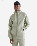 Roots Recover Interlock Full Zip Hoodie - CACTUS GREEN MIX