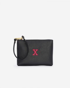 Roots Monogram Wristlet Black - X