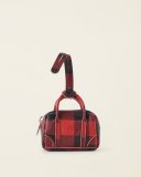 Roots Upcycle Banff Bag Charm Cervino Park Plaid - CABIN RED
