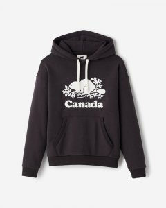 Roots Cooper Canada Kanga Hoodie - CHARCOAL BLACK