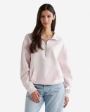 Roots Organic Cooper Relaxed Half Zip Stein - PINK PEARL