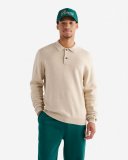 Roots Severn Long Sleeve Sweater Polo - FLAXSEED MIX
