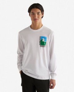 Roots Mens Vintage Alpine Goods Long Sleeve T-Shirt - WHITE