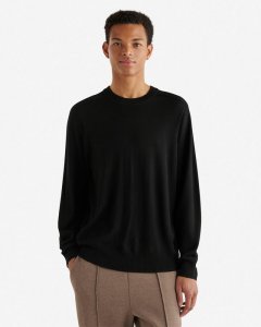 Roots Merino Seamless Crew - BLACK