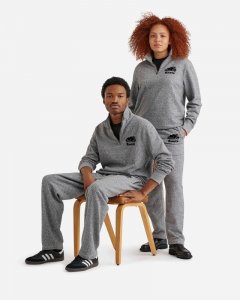 Roots Organic Original Half Zip Stein - SALT & PEPPER