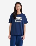 Roots Womens Organic Relaxed Cooper T-shirt - TRUE NAVY