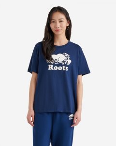 Roots Womens Organic Relaxed Cooper T-shirt - TRUE NAVY