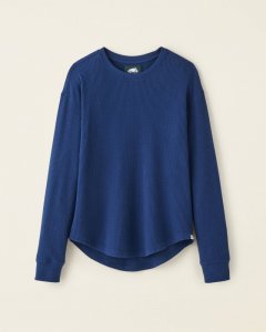 Roots Waffle Long Sleeve Top - TRUE NAVY