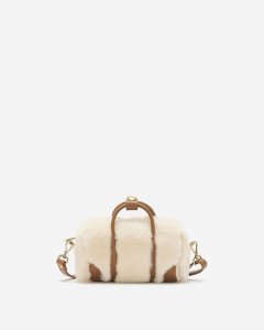 Roots Shearling Micro Banff Crossbody - NATURAL/TAN