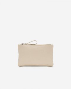 Roots Medium Zip Pouch Cloud - BONE WHITE
