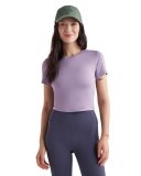 Roots Renew Knit Crop T-Shirt - LAVENDER MIST