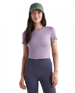 Roots Renew Knit Crop T-Shirt - LAVENDER MIST