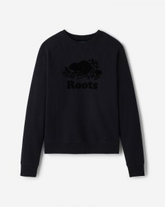Roots Organic Original Crew Sweatshirt - BLACK/BLACK