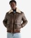 Roots Leather Aviator Jacket - CHOCOLATE/NATURAL