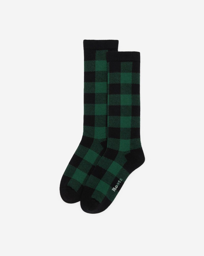 Roots Adult Park Plaid Sock - VARSITY GREEN MIX