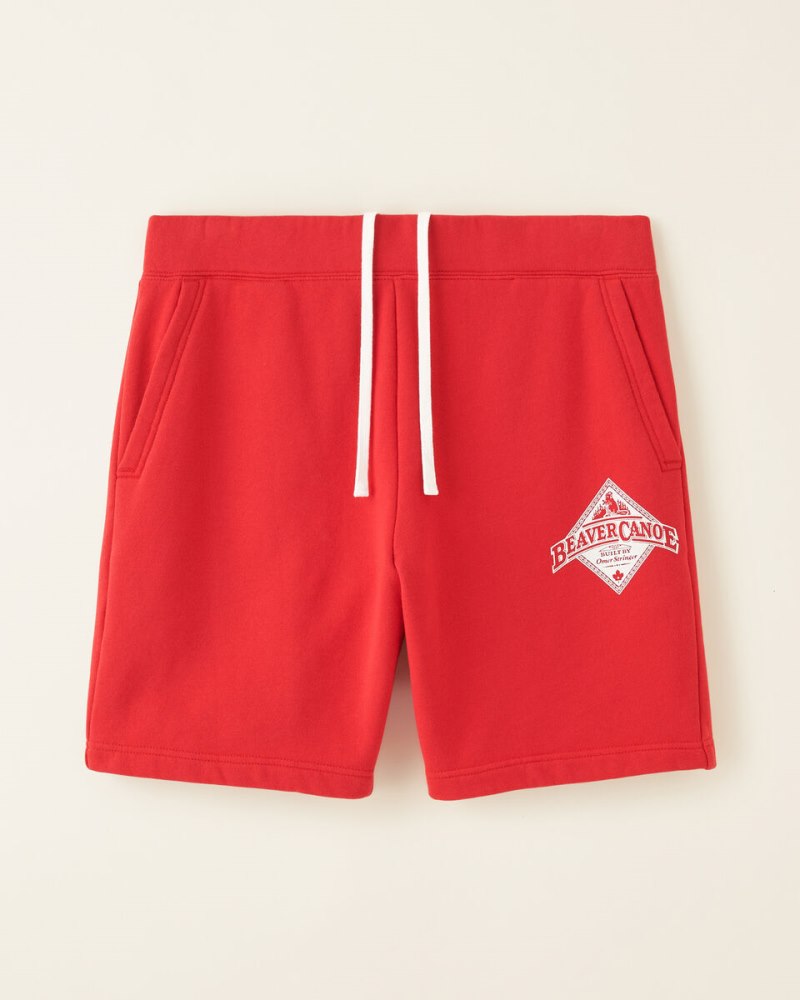 Roots Beaver Canoe Sweatshort 8 Inch - JAM RED