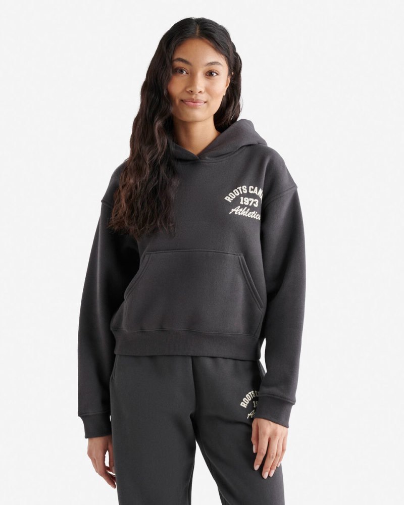 Roots 1973 Athletics Shrunken Hoodie - RAVEN