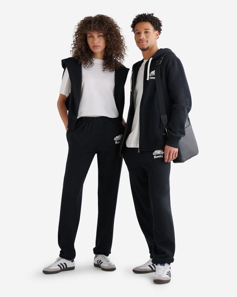Roots Organic Original BF Sweatpant - BLACK/IVORY