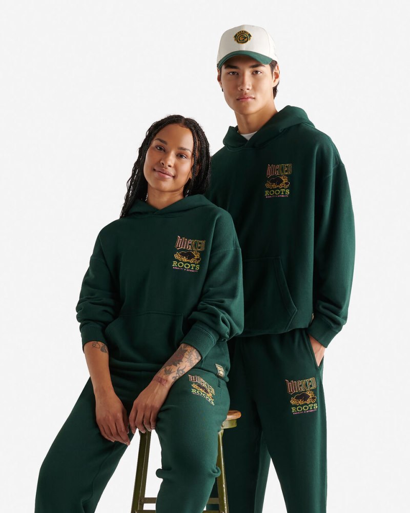 Roots X Wicked Relaxed Hoodie - VARSITY GREEN