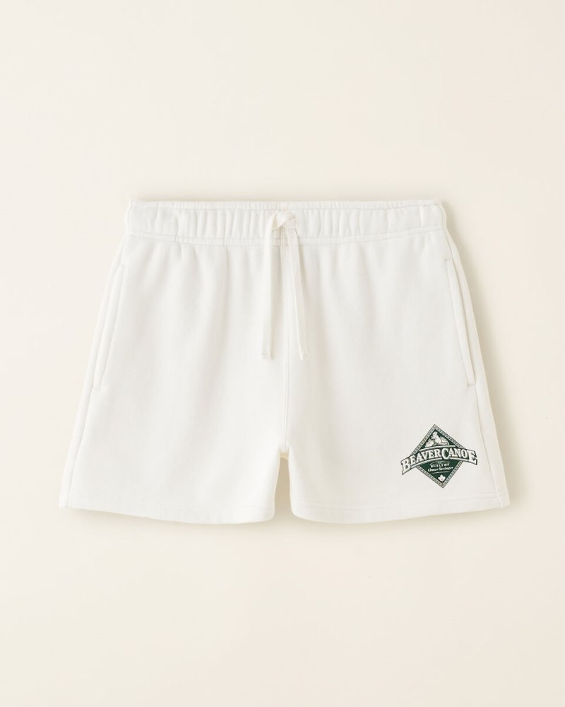 Roots Beaver Canoe Sweat Short 3 Inch - EGRET