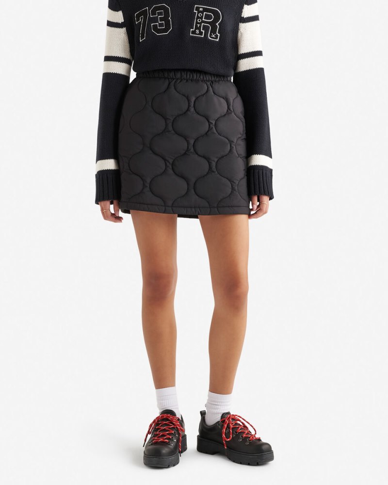 Roots Quilted Skirt - BLACK