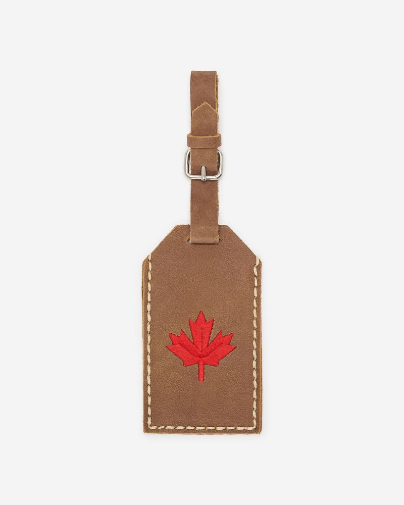 Roots Maple Leaf Luggage Tag Tribe - NATURAL