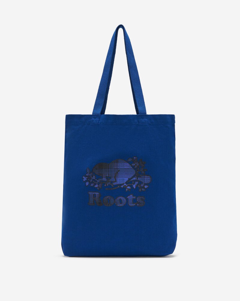 Roots Cooper Plaid Tote - BLUE QUARTZ