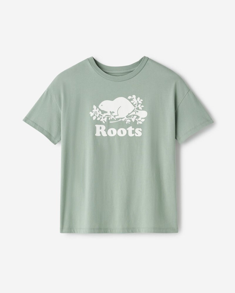 Roots Womens Organic Relaxed Cooper T-Shirt - EUCALYPTUS