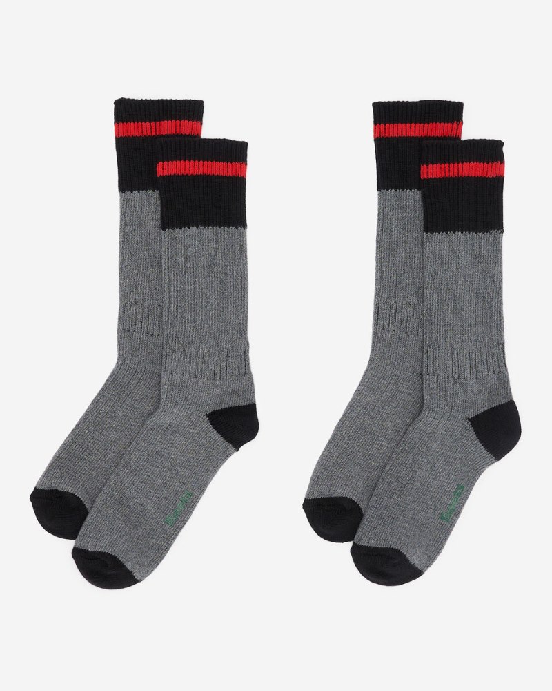 Roots Adult Cotton Cabin Pop Sock 2 Pack - MEDIUM GREY MIX