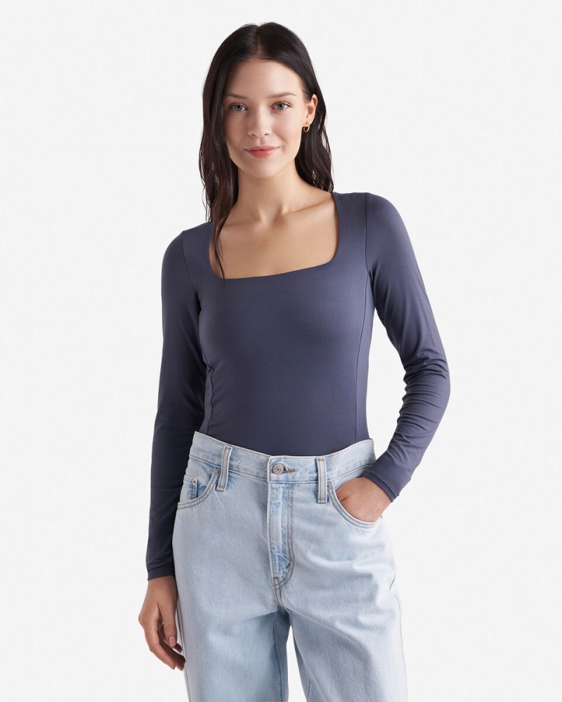 Roots Renew Long Sleeve Bodysuit - DUSTY BLUE