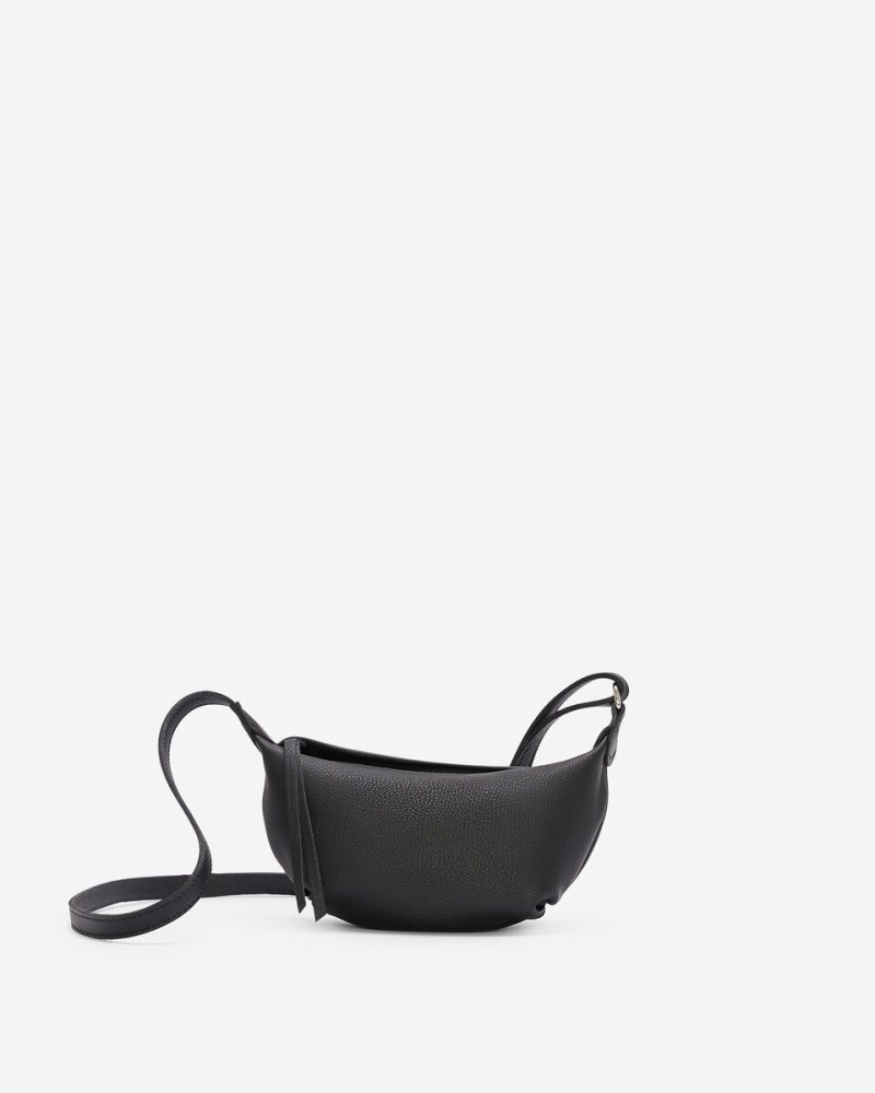 Roots Small Crescent Bag Cloud - BLACK