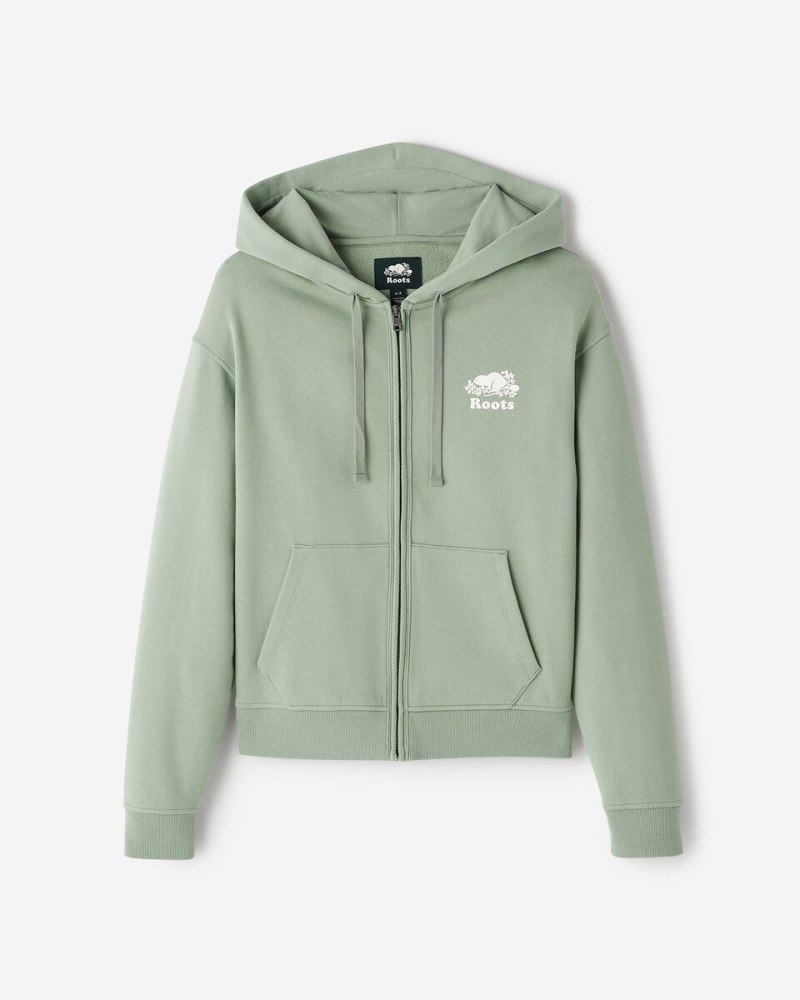 Roots Organic Original Relaxed Full Zip Hoodie - EUCALYPTUS