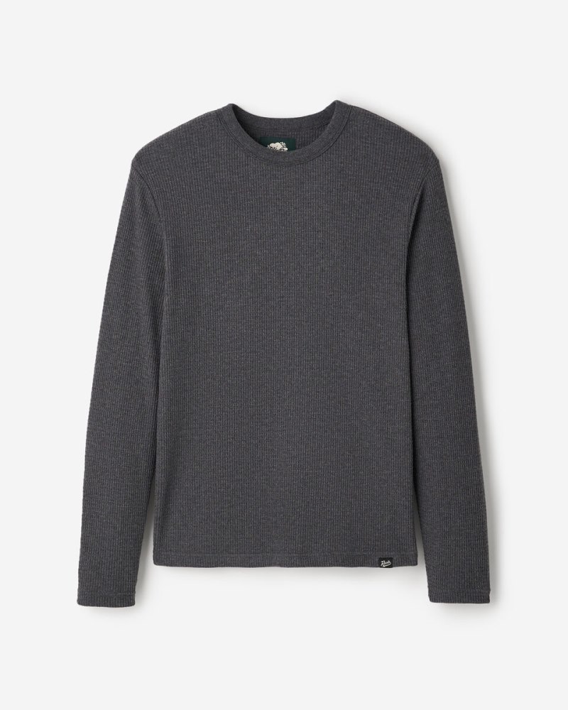 Roots Waffle Long Sleeve Crew - CHARCOAL MIX