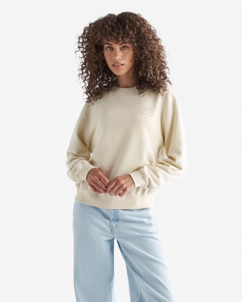 Roots Organic Cooper Relaxed Crew - ALMOND MILK