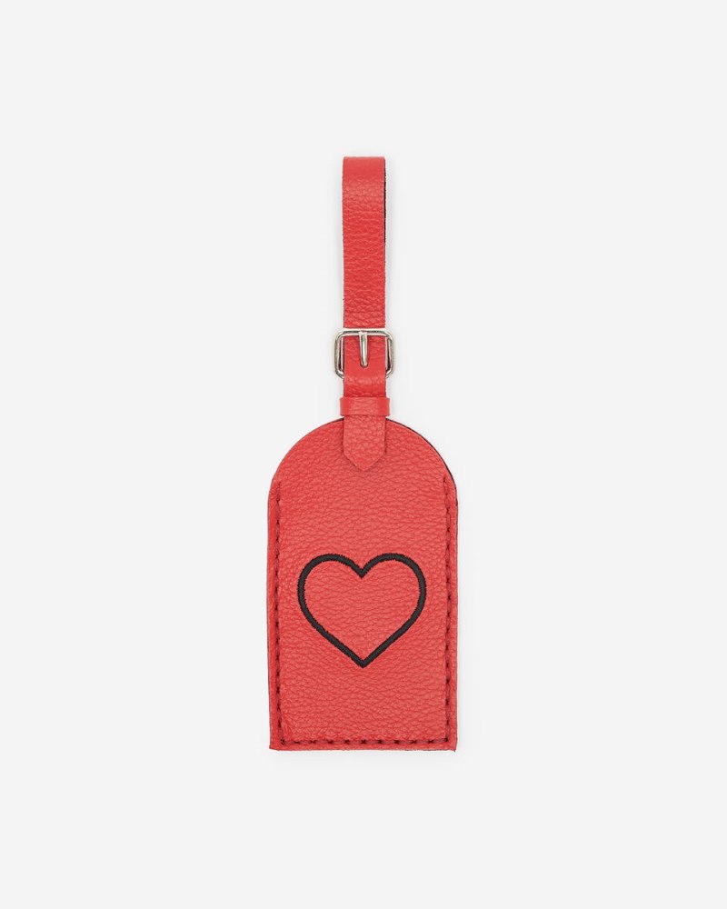 Roots Heart Luggage Tag Cervino - RACING RED/BLACK