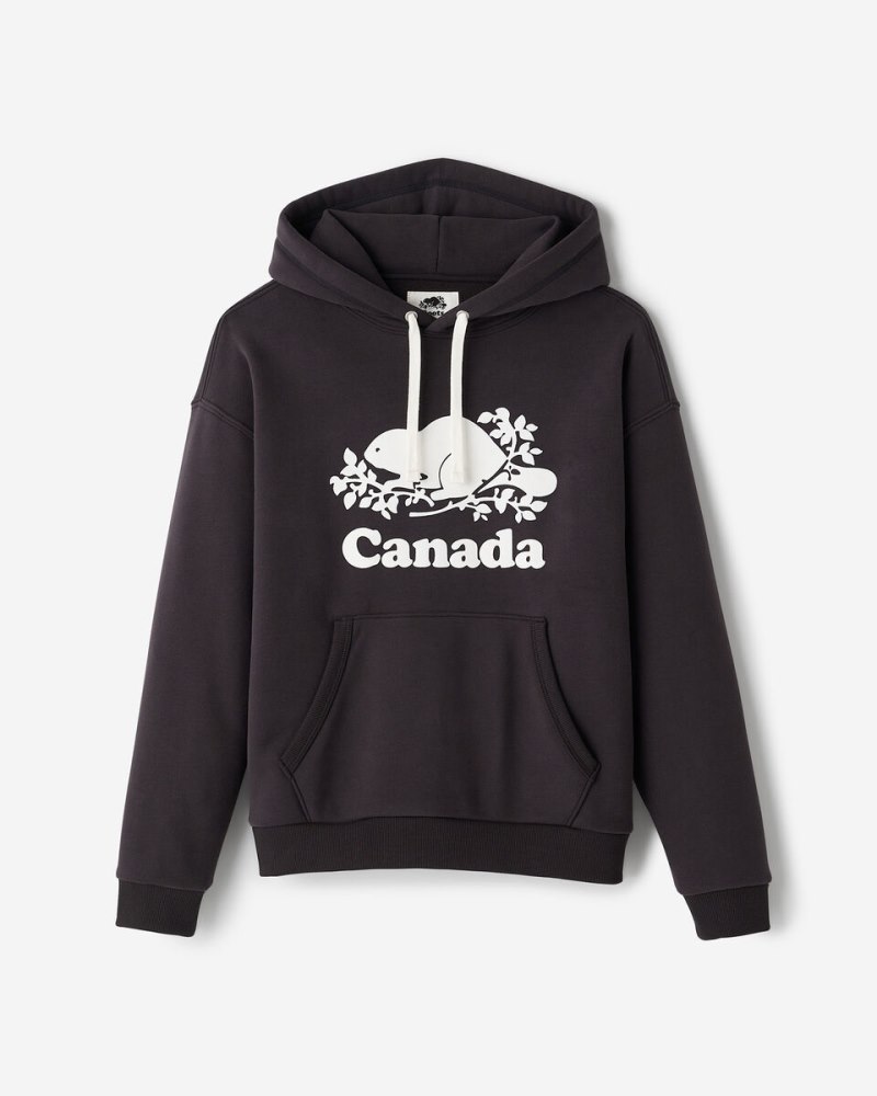 Roots Cooper Canada Kanga Hoodie - CHARCOAL BLACK