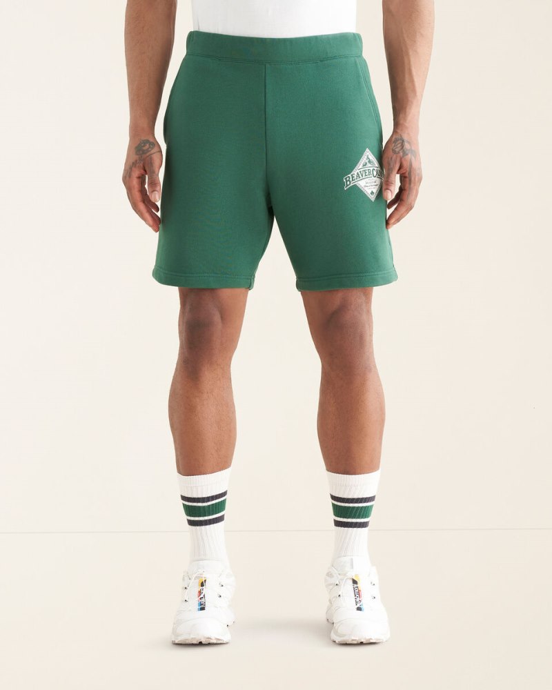 Roots Beaver Canoe Sweatshort 8 Inch - FOREST GREEN