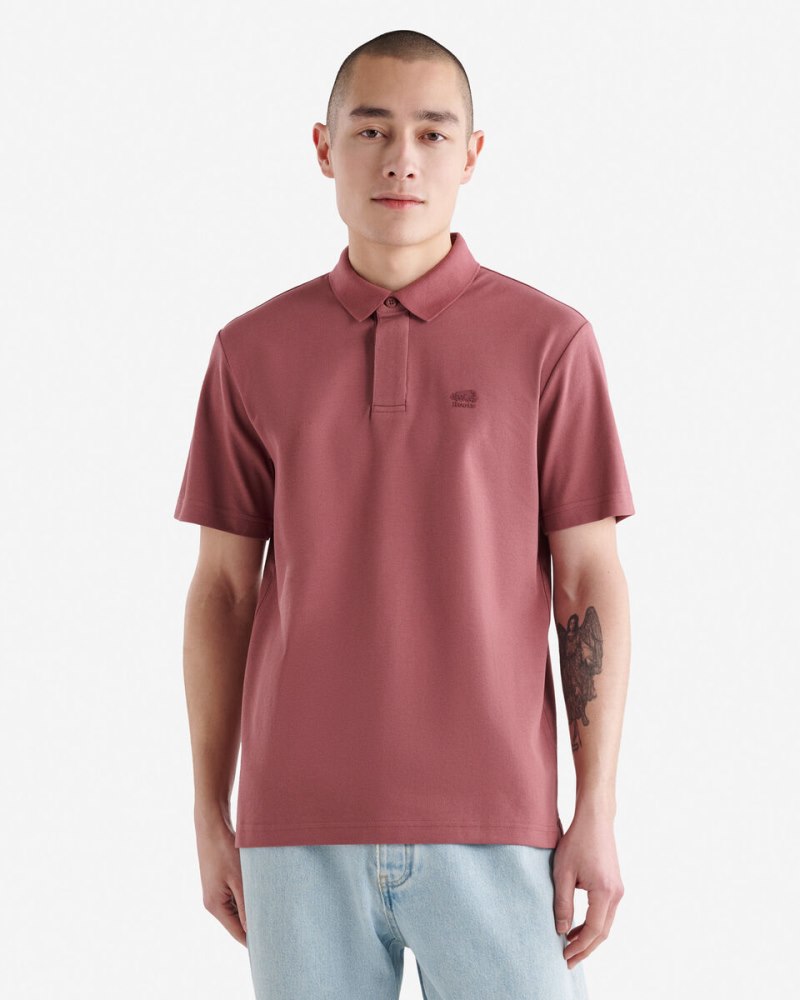 Roots Active Pique Polo - RAISIN RED
