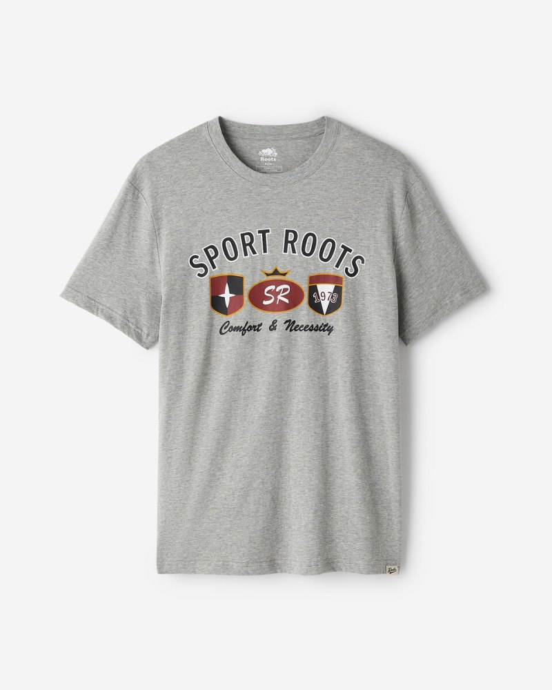 Roots Mens Sport Roots Heritage T-Shirt - GREY MIX