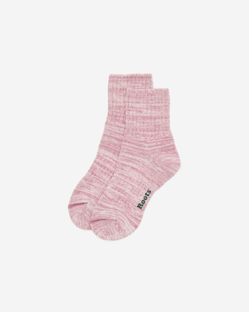 Roots Womens Heritage Cotton Ankle Sock - RETRO ROSE MIX