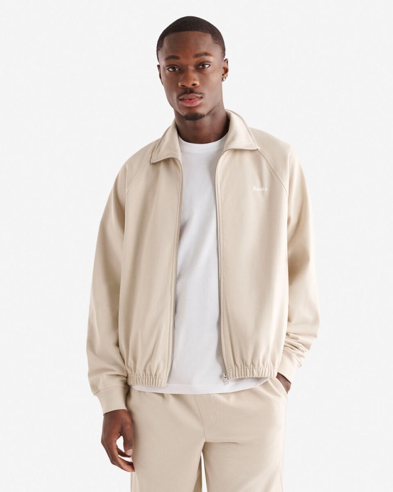 Roots Cloud Jersey Track Jacket - FADED KHAKI