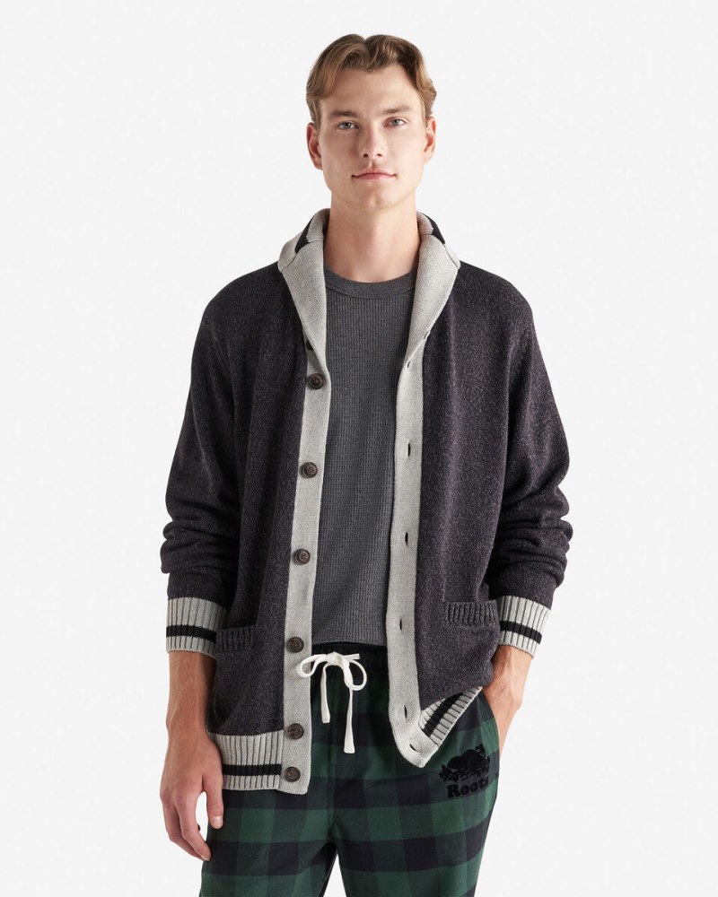 Roots Cabin Shawl Cardigan - BLACK MIX