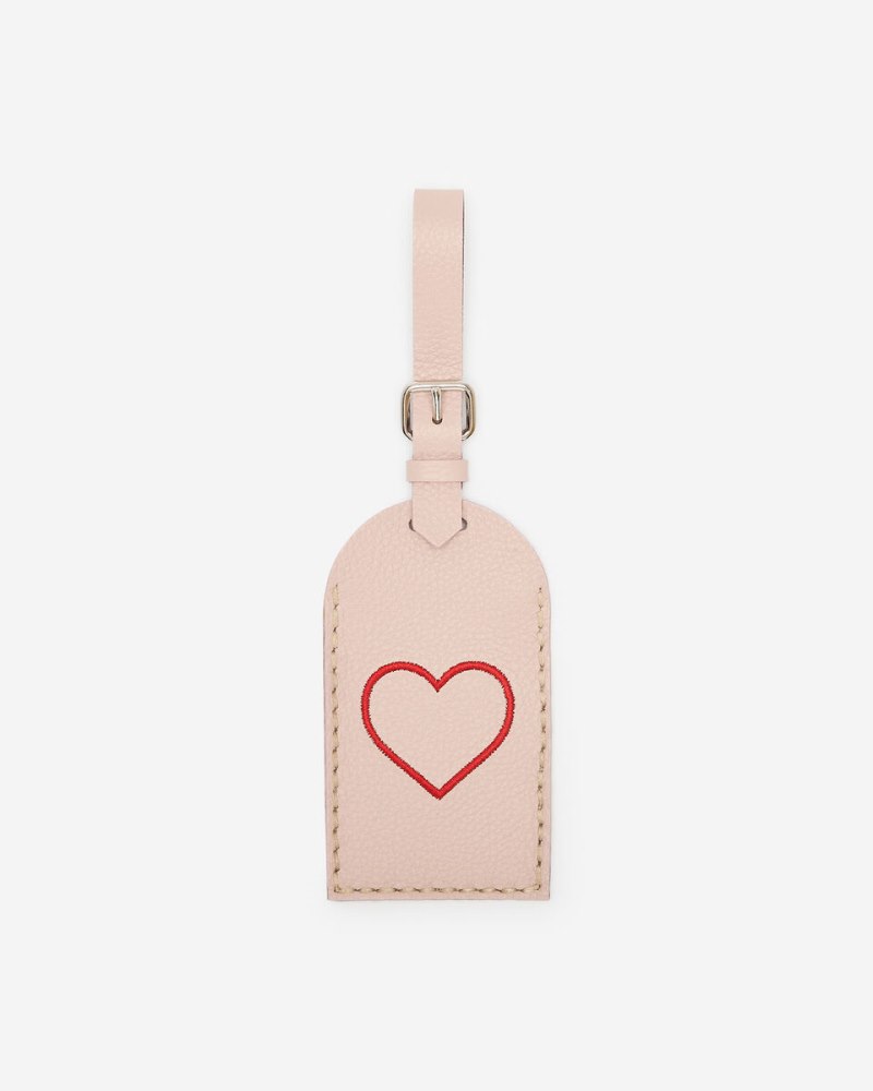 Roots Heart Luggage Tag Cervino - POWDER PINK/TAUPE