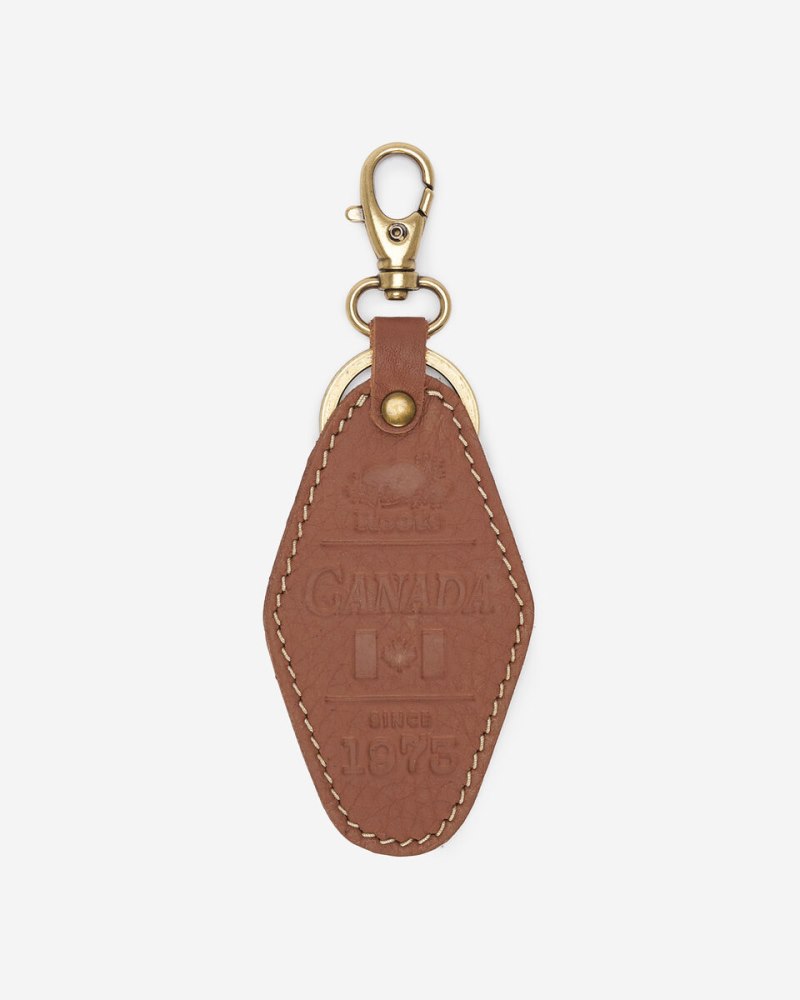 Roots Canada Leather Keychain - NUTMEG