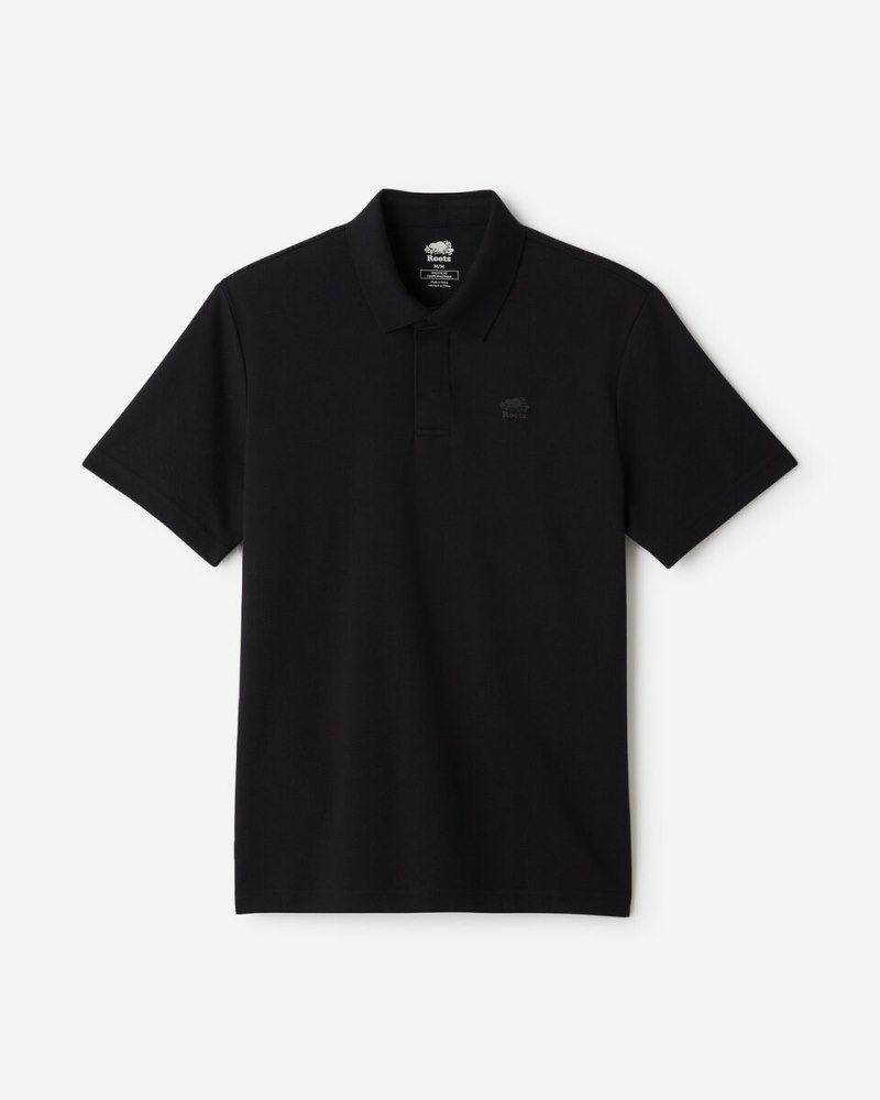 Roots Active Pique Polo - BLACK