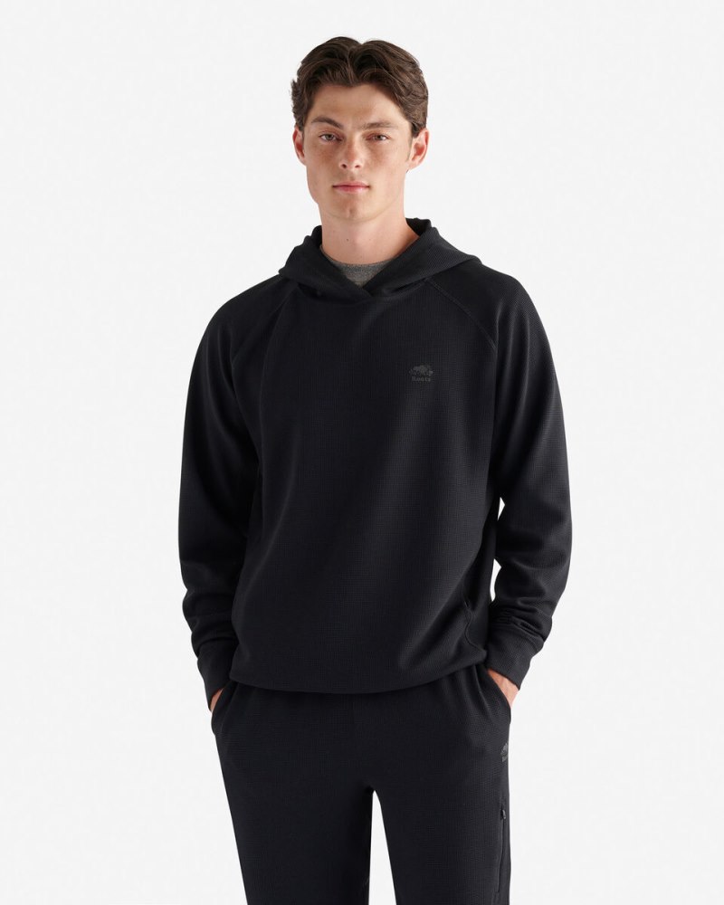 Roots Active Grid Hoodie - BLACK