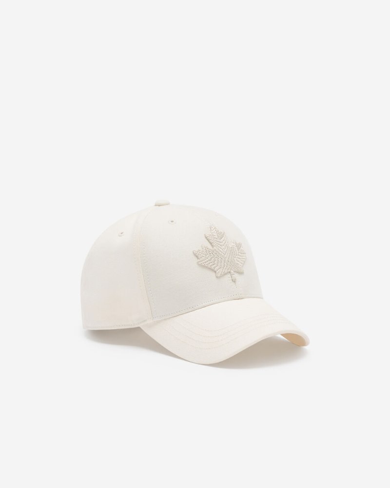 Roots Modern Leaf Baseball Cap - EGRET