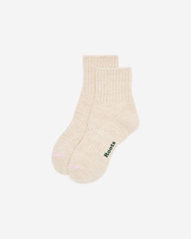 Roots Womens Heritage Cotton Ankle Sock - OATMEAL MIX