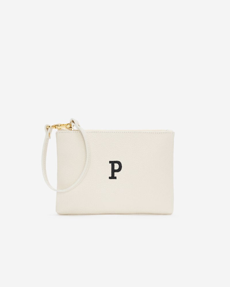 Roots Monogram Wristlet Ivory - P